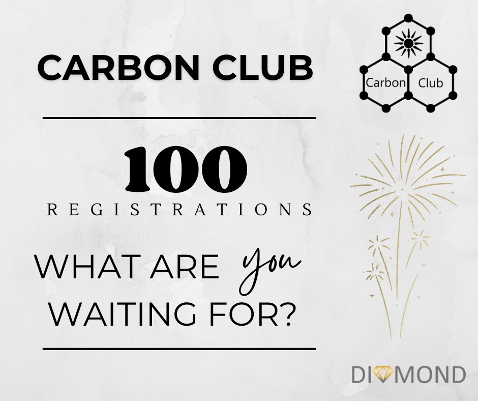 The #CarbonClub has reached 100 registrations! What are you waiting for? Only LIMITED spots for abstract submission are available now and will close on August 1st!

Free Registration at lnkd.in/dF9tdSJD

#DIAMONDeuproject #PSCdiamond #PSC #carbon #perovskites #photovoltaic