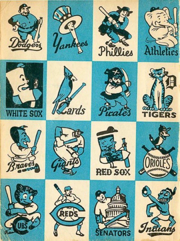 1950s look at MLB team logos/mascots