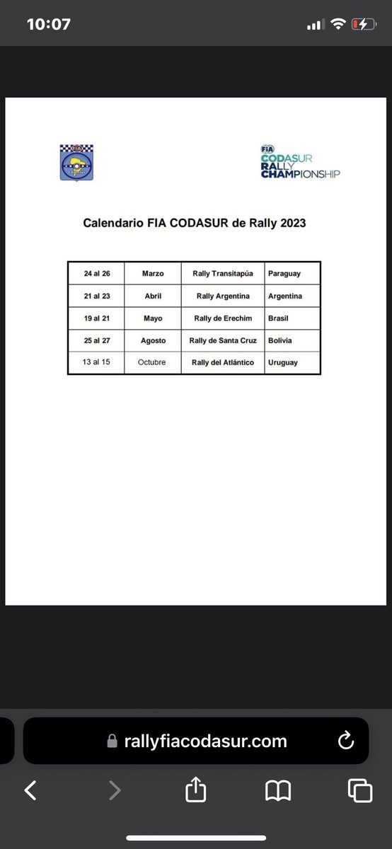 rally fia codasur tweet media