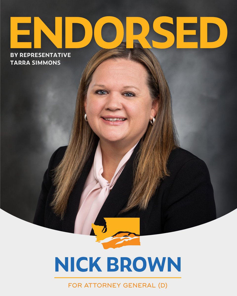 NickBrownNow's tweet photo. Grateful for the support of these four exceptional legislators: Representatives April Berg, Tarra Simmons, Sharlett Mena, &amp; David Hackney!

Their commitment &amp; work to build a safer &amp; more just Washington is truly inspiring. Join us in my for Attorney General! #NickBrownForAG https://t.co/Gu3BcN9og2