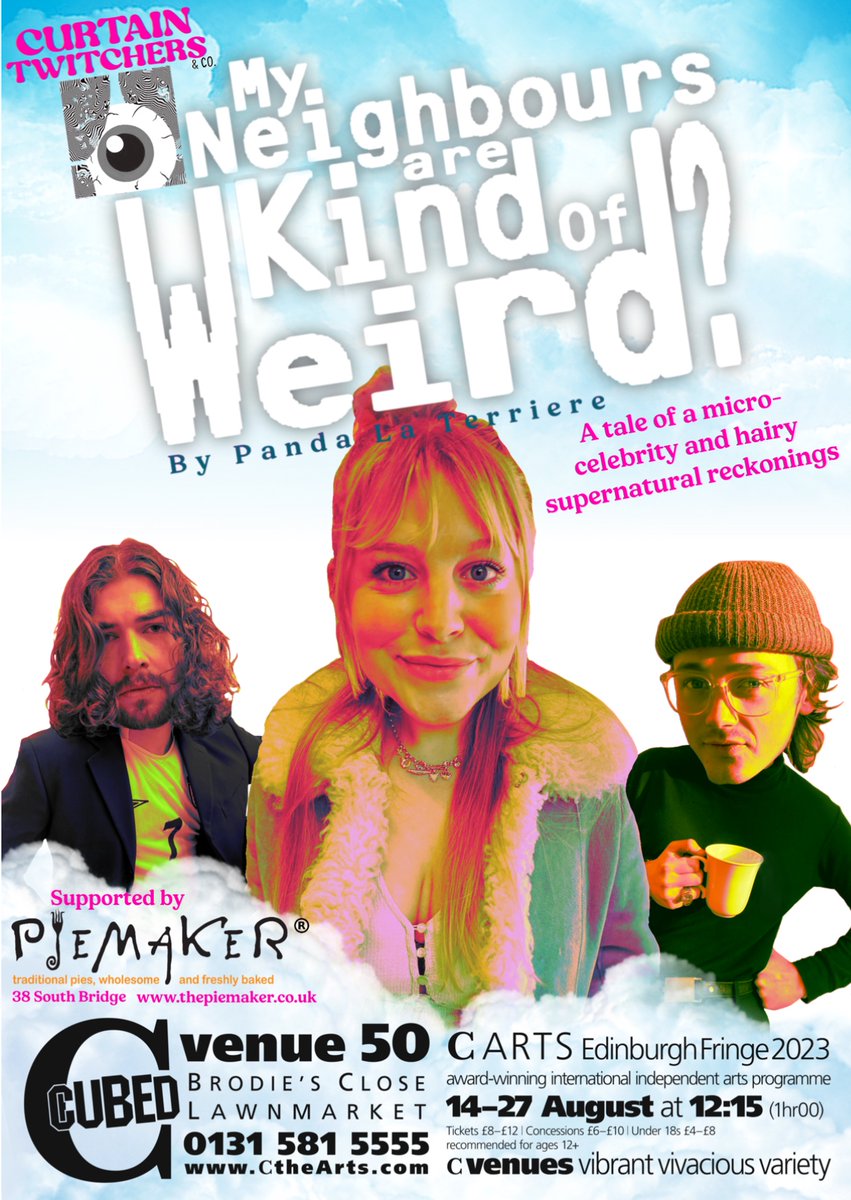 We are so excited to reveal our official flyer for the Fringe! Sponsored by Pie Maker.
Our crowd funder is at the link below, any donations however small are hugely appreciated to help get us up there. 
Poster design by <a href="/ElizaPodesta/">Eliza Podesta</a> 
gofund.me/8a6d3baf