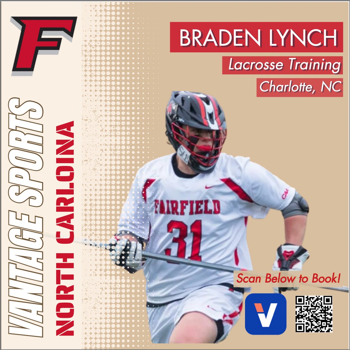 Want to train with a D1 athlete? Here's your chance! Book a lesson now with Fairfield's Braden Lynch by scanning the QR code or clicking the link below!

vantagesports.com/training/2988