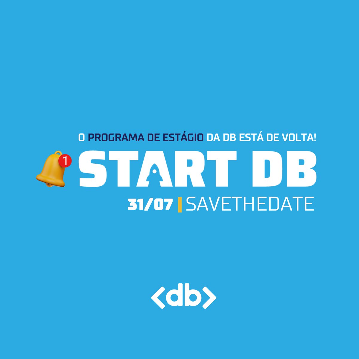 somos_db's tweet photo. SIM ELE VOLTOU, O #STARTDB, nosso programa de estágio.

Fica de olho nas redes da DB que vamos contar todas as novidades AINDA ESTE MÊS...

Até lá, marca o @ daquela pessoa que ama tecnologia. https://t.co/fYRSgMRiuh