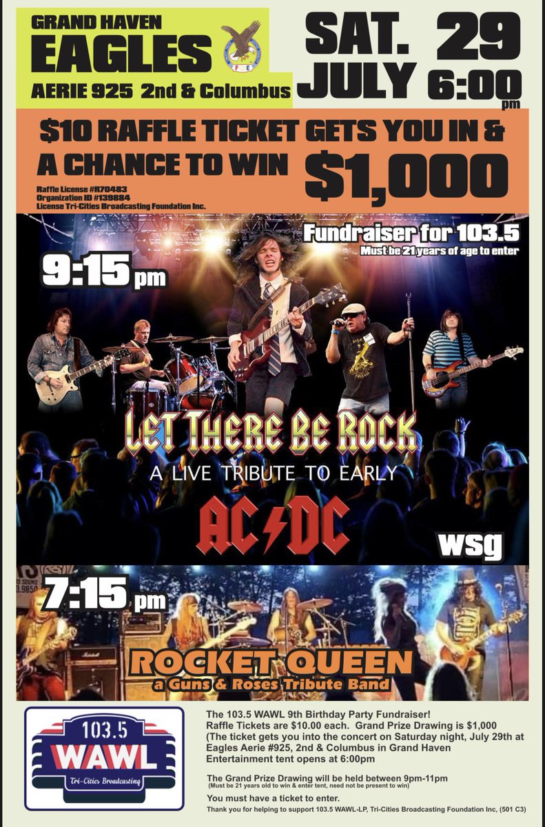 1035wawl's tweet photo. Tomorrow night!!!!! Awesome bands https://t.co/rLdBsFKnwU
