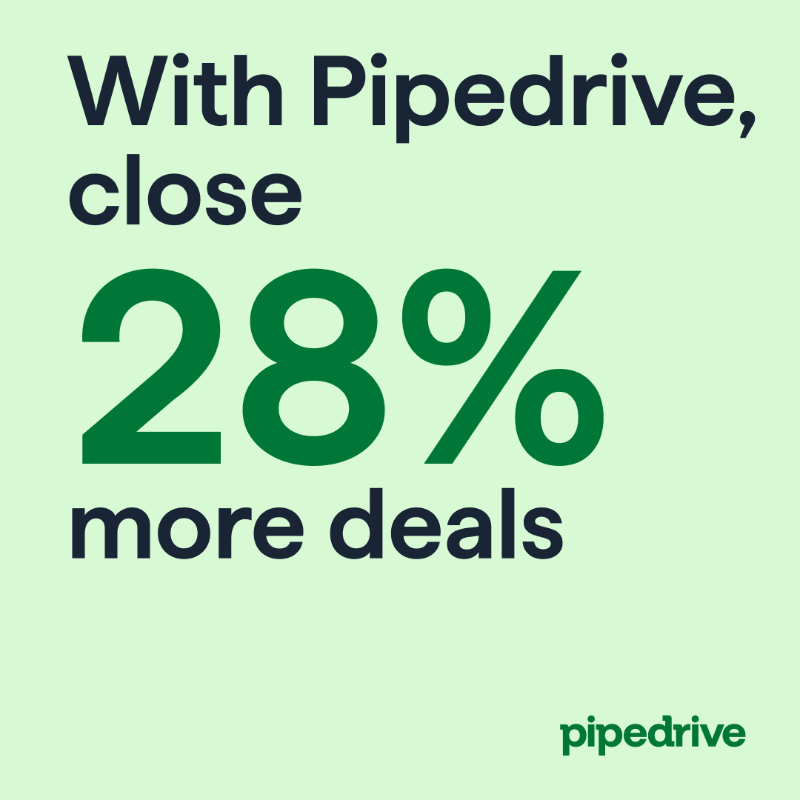 pipedrive's tweet photo. Fun fact: Pipedrive users close 28% more deals in 46% less time. So, if you don't like earning money, feel free to skip our 14-day free trial. Did we mention there's no CC required and that 24/7 support is also included? 🙃