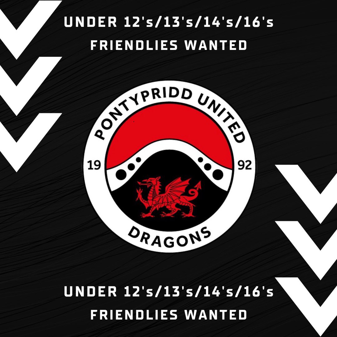 PontyUnitedA's tweet photo. 📆 𝗙𝗿𝗶𝗲𝗻𝗱𝗹𝘆 𝗥𝗲𝗾𝘂𝗲𝘀𝘁

Our Under 12’s/13’s/14’s &amp; 16’s are on the lookout for friendlies at 𝙨𝙝𝙤𝙧𝙩 𝙣𝙤𝙩𝙞𝙘𝙚 for this Sunday the 30th of July.

We can host at 10:30am &amp; 12:30pm, would need 2 away! 

☎️ Contact us for further information

#OneClub #WeAreUnited https://t.co/5OMl0OmyZk