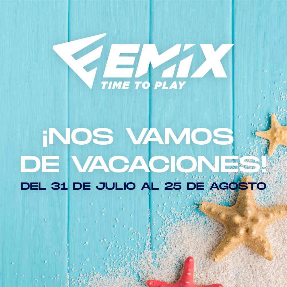 Vamos a recargar nuestras baterías hasta el día 25 de agosto. Esperamos volver llenos de energía para afrontar el comienzo de la nueva temporada. Seguimos operativos a través de emix.es. ¡¡Felices vacaciones!! #Timetoplay #EMIX