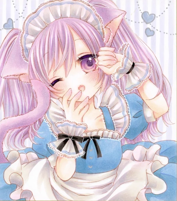 ミニ色紙 ねこみみメイドさん(*'ω'*)  #コピック #ドリームメイド展3