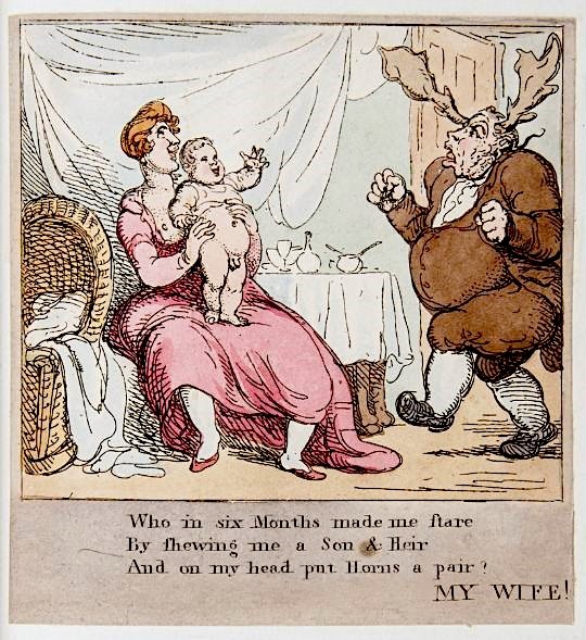 RegencyNights's tweet photo. In Spanish, to be unfaithful to your Partner is to “put horns on them” (ponerle los cuernos). 

We don’t use the same metaphor in English, but we once did, and it was probably especially resonant during the Regency. #DictionaryCorner #Etymology https://t.co/2ffR6uM4DX