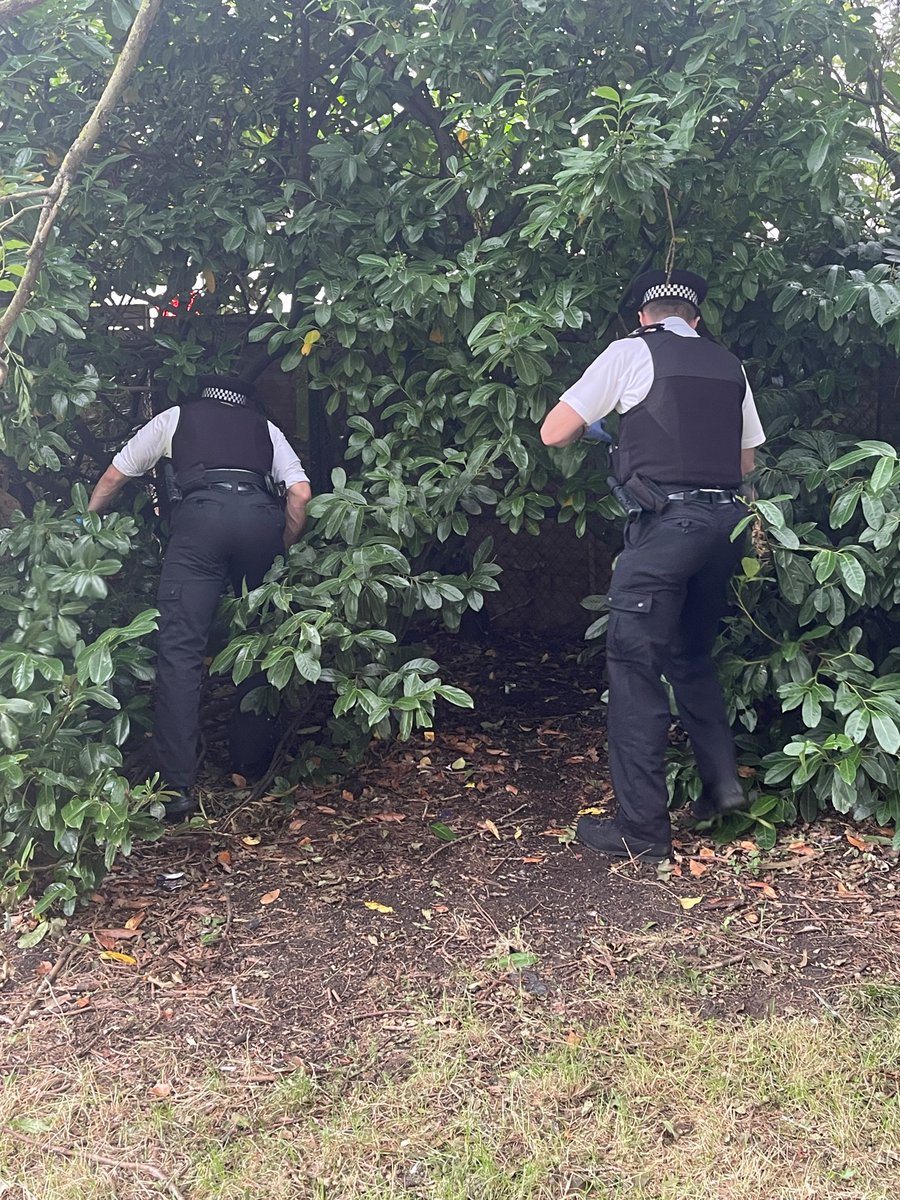 MPSNonsuch's tweet photo. Officers from Worcester Park North SNT carried out a community weapon sweep at Dorchester Rec this afternoon. We were checking for items discarded that could be used to cause harm or evidence of illegal activity. 
#Mylocalmet
#weaponsweep https://t.co/DNB8Ueer79
