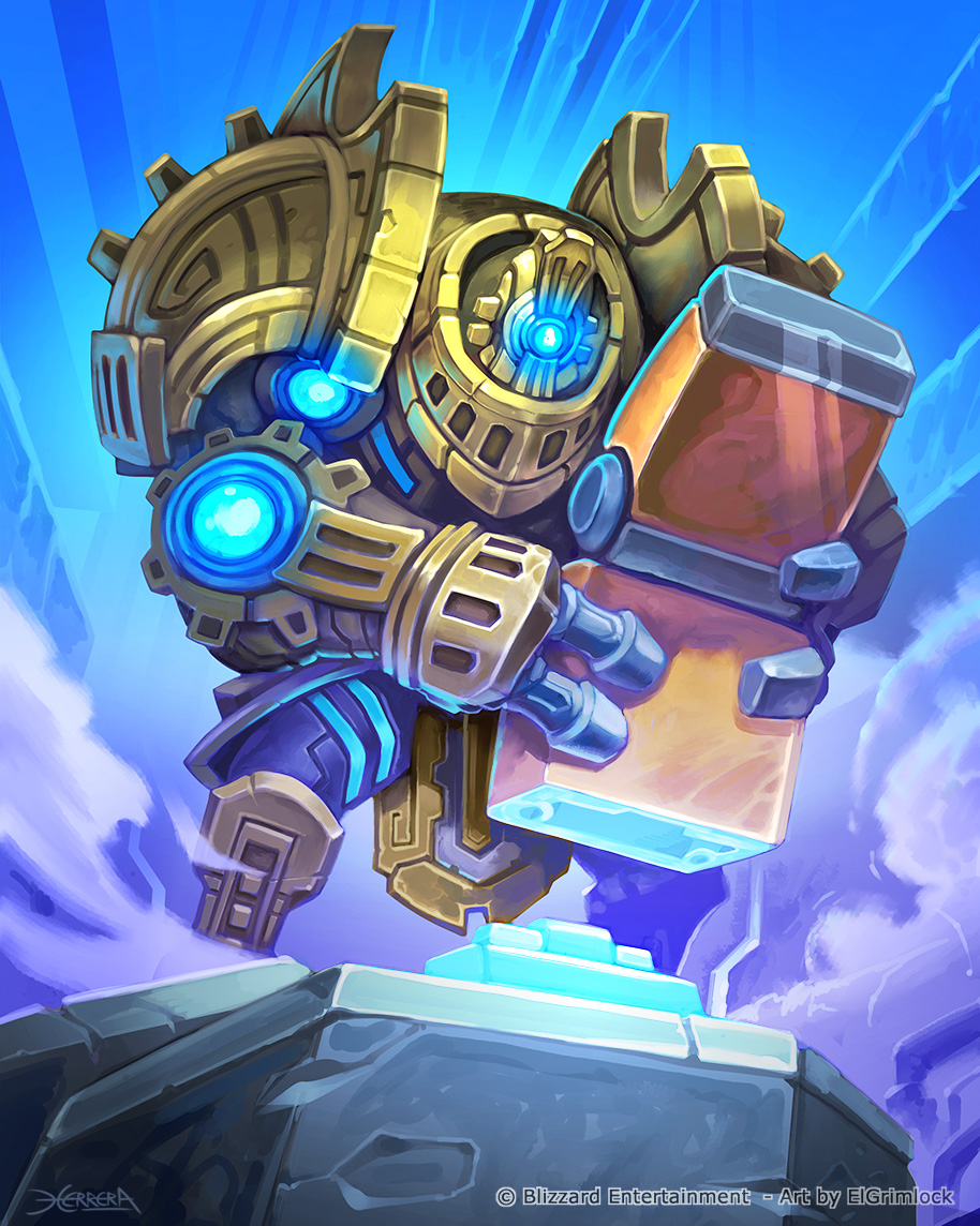 'Lab Constructor' : Hi! I painted this art recently for the HearthStone expansion, TITANS.
I absolutely love drawing mechanical characters...
Best!