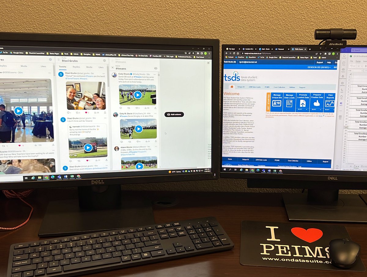 A little multitasking this morning! #Data on one screen and <a href="/DISDLearns/">𝐃𝐞𝐧𝐢𝐬𝐨𝐧 𝐈𝐒𝐃 𝐋𝐞𝐚𝐫𝐧𝐬</a> Amazing Race on the other! Go <a href="/TerrellTexans/">Terrell Elementary</a> and the #texans team!