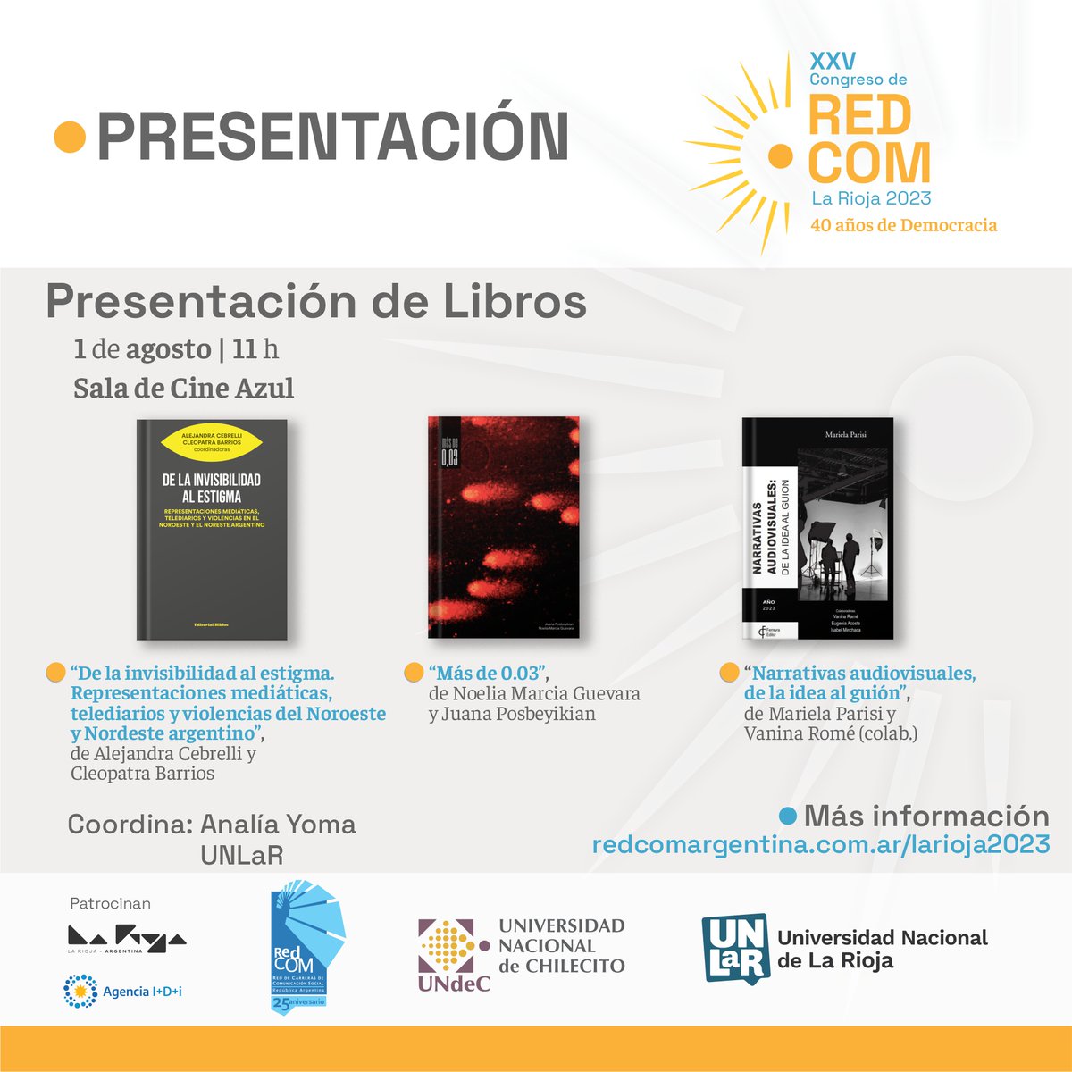 El próximo lunes 31 de julio comienza el XXV Congreso Redcom La Rioja 2023.

📷 Aquí parte del programa de la segunda jornada a realizarse el martes 1 de agosto.
#redcom2023