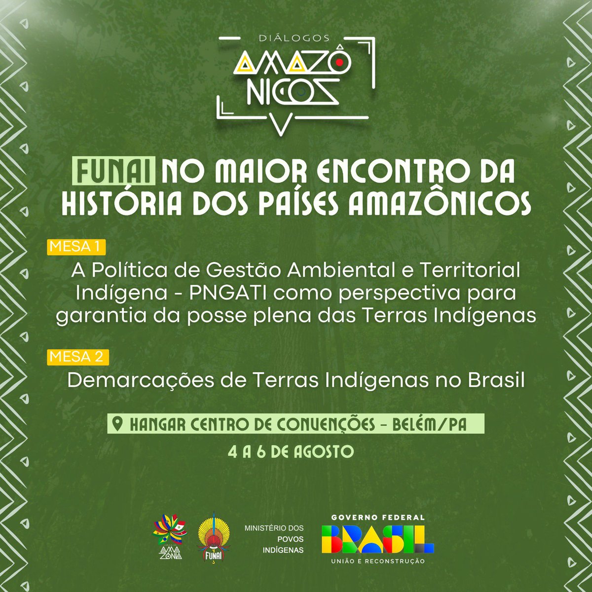 🏹 Funai participará do maior encontro dos países amazônicos durante os'Diálogos Amazônicos' em Belém. 🖥️ Leia mais em: bit.ly/3OIImk9