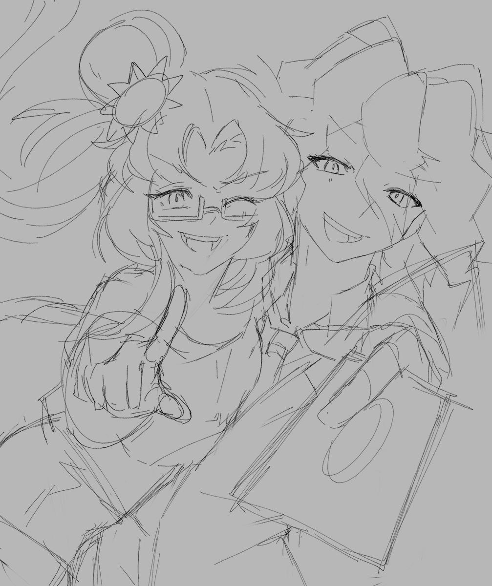 wip sketch done next lineart heheheh ;))