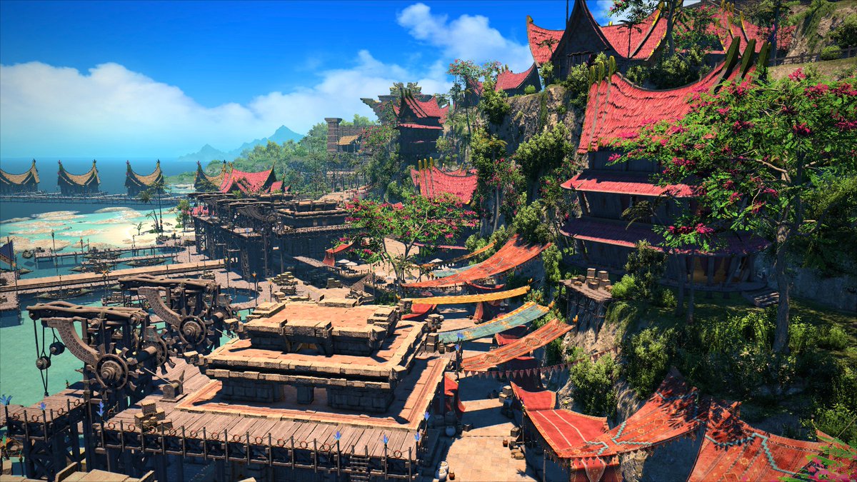 FF_XIV_JP's tweet photo. 【#FFXIVFanFest in ラスベガス】
新たなプレイヤータウン「トライヨラ」

光の戦士の新たな冒険の拠点となります！

#黄金のレガシー #FF14 https://t.co/jCTsisI0M5