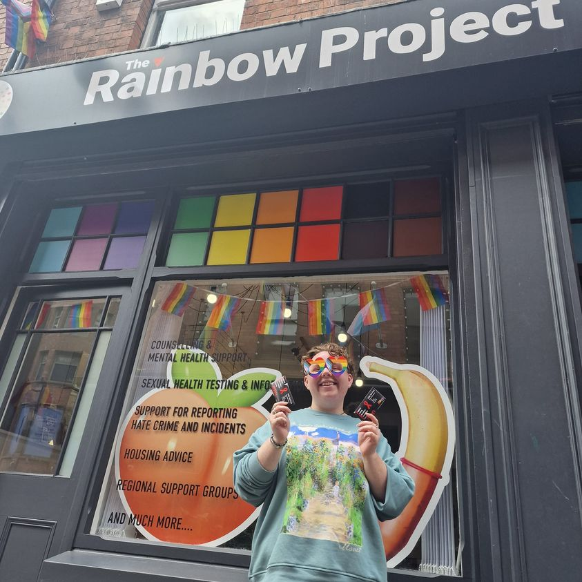 TRPNI's tweet photo. @TRPNI  be at 15 Union Street after the @belfastpride parade tomorrow til 5PM! We will be there to hand out condoms, dental dams &amp; lube to everyone around the Queer Quarter! Rapid HIV/Syphilis testing available for people 18+ too!

@EqualiTeeNI items will be on sale too! https://t.co/TIpUrAwC3p
