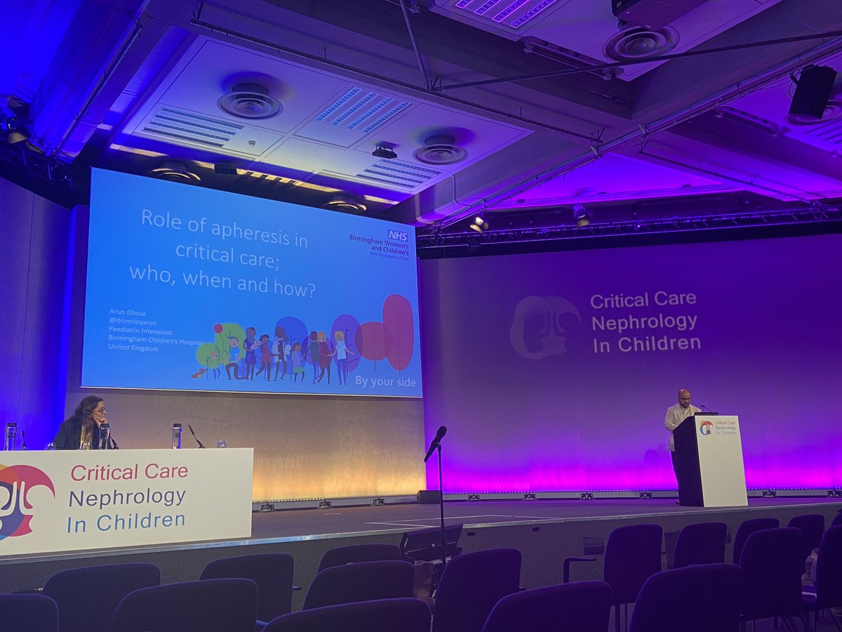 CritCareNephPed's tweet photo. What is the role of apheresis in critical care?! The wonderful @drsmileyarun is telling us now! #CCNCLondon2023 https://t.co/oFhoG5bFKn