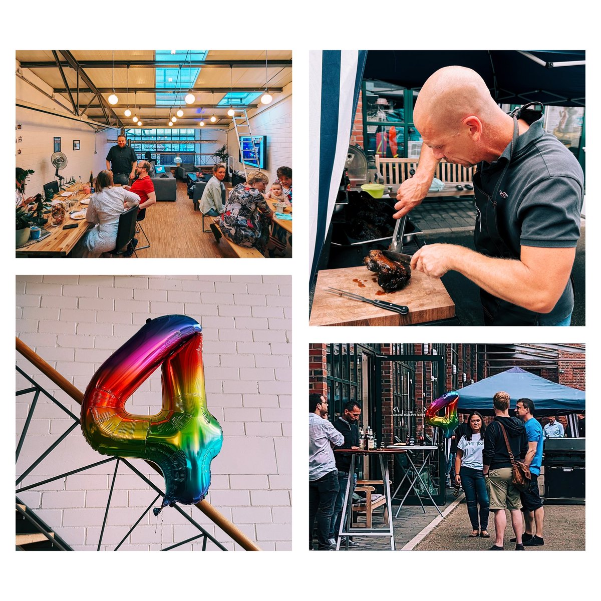 HypercodeStudio's tweet image. 𝗦𝗼𝗺𝗺𝗲𝗿𝗳𝗲𝘀𝘁 𝘇𝘂𝗺 𝗩𝗶𝗲𝗿𝗷𝗮̈𝗵𝗿𝗶𝗴𝗲𝗻!
Am 1. Juli durften wir unser 4. Firmenjubiläum feiern! Dazu haben wir in unser Office im WALZWERK geladen, wo mit rund 40 Gästen das »Hypercode Family & Friends Jubliäums- & Sommerfest« stattfand.
→ hypercode.de/blog/4-jahre-h…