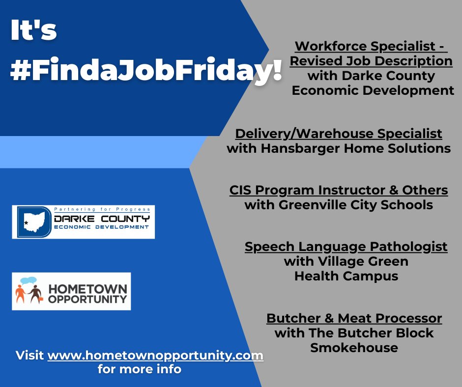 Find a Job Friday! Check out these great opportunities! 

#findajobfriday #careers #darkecounty #darkecountytalent