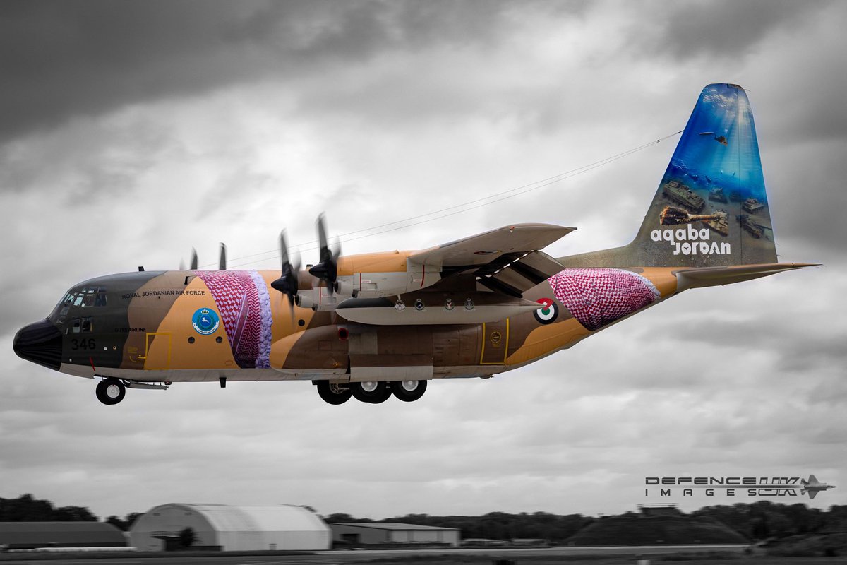Type: Lockheed C-130H Hercules Unit: Royal Jordanian Air Force 🇯🇴 Reg: RJAF346 Loc: RAF Fairford Date: 12-07-23 @airtattoo @UKAirshowReview @scan_sky @air_intel #hercules #riat23 #airshow