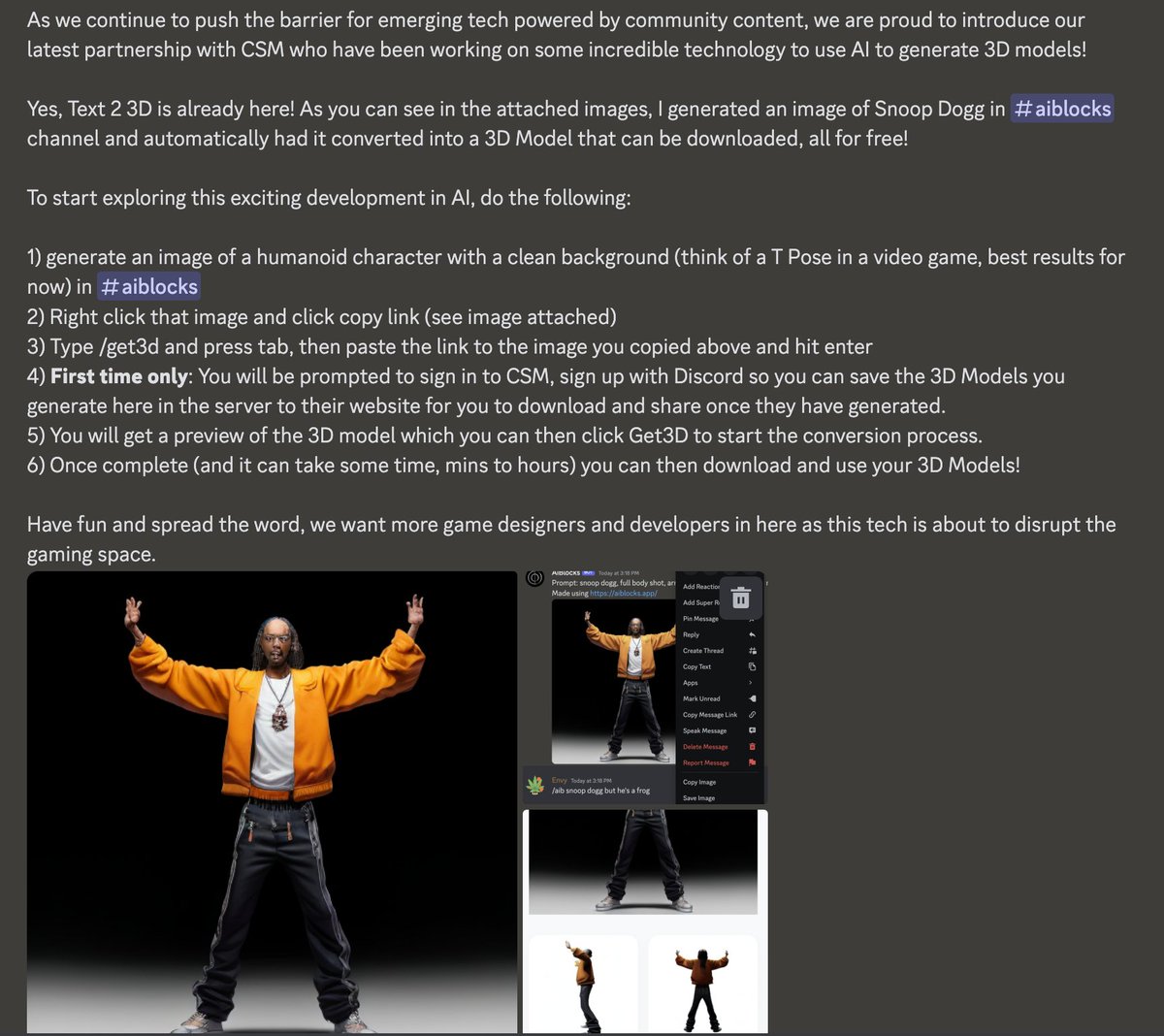satributes's tweet photo. Text to 3D Models is here and it's in our discord. 

Come disrupt the tech space with us, it's a lot of fun, you will meet some cool people and its all free! 

🫲🟠🫱

#ai #text23d #satributes #aiblocks https://t.co/p1UNHkVwMn