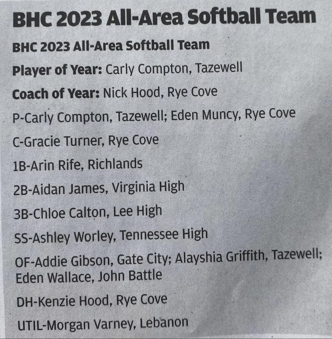 KenzieHood12's tweet photo. Very blessed and thankful to be selected for the All Area Softball team of Virginia! So excited for the upcoming season!
@AliceLloydEagle @UPIKE_softball @JURoyalsSB @UVAWiseSB @KingUSoftball @TusculumSB @blackgoat28 @BCLionsSoftball @MEJWhite17 @schroedermason @WillieSpaarks https://t.co/NUKgpptwC3