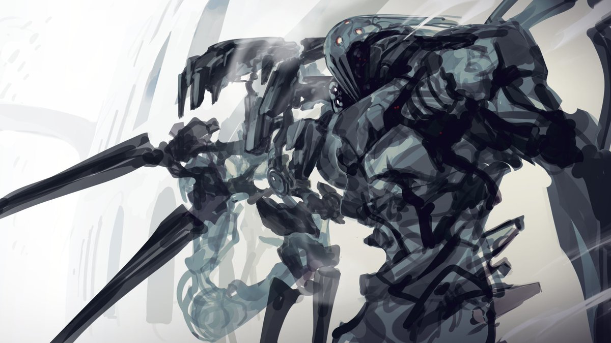otorihara's tweet photo. 生存報告と珪素生物のラフ https://t.co/JU65JnhBpo