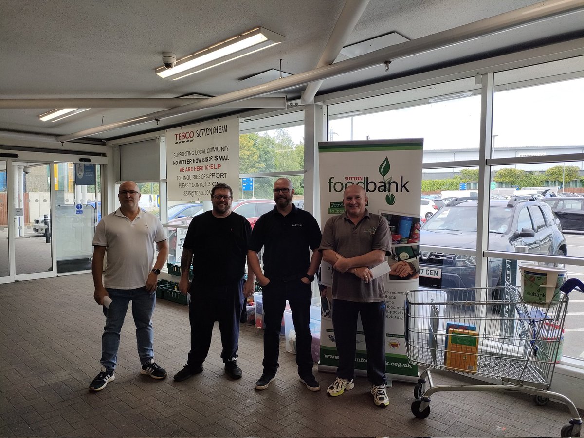 Thanks to team <a href="/Alstom/">Alstom</a> who helped collecting food <a href="/Tesco/">Tesco</a> @TrussellTrust today #everycanhelps...thanks to generous customers <a href="/changesutton/">suttoncommunityworks</a>
