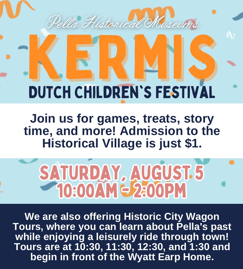 Kermis, our Dutch Children’s Festival, is coming up on Saturday, August 5! We can’t wait to celebrate the summer with games, music, prizes, and more fun!