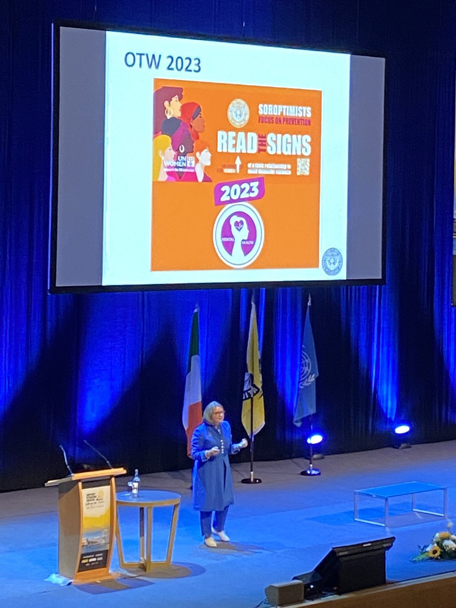 “Advocacy and visibility go hand in hand,” says @SIEurope President Carollen Demey. She used example of partnership between <a href="/UN_Women/">UN Women</a> and Soroptimist International of Europe. #SIDublin2023 <a href="/SIDublin2023/">SI Convention Dublin 2023</a>