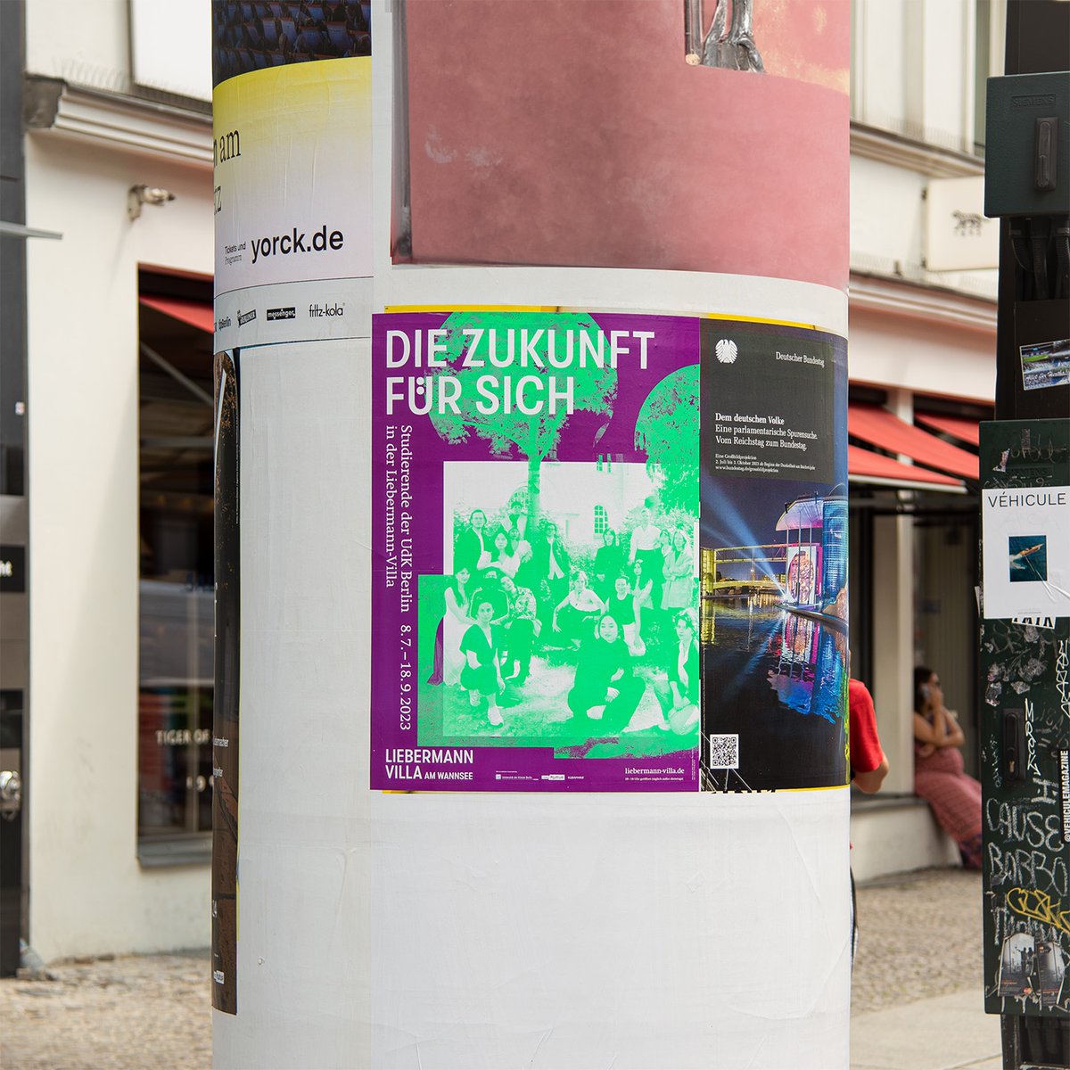 pierresbecker's tweet photo. Great collab between @udkberlin and @liebermannvilla. 23 works by 23 @klassestreuli students. "THE FUTURE ON YOUR SIDE, must-see.⁠
⁠
Poster campaign and exhbition design by nous.⁠
⁠
#udk #exhibitiondesign #tatrung https://t.co/pHbOcLvlsn