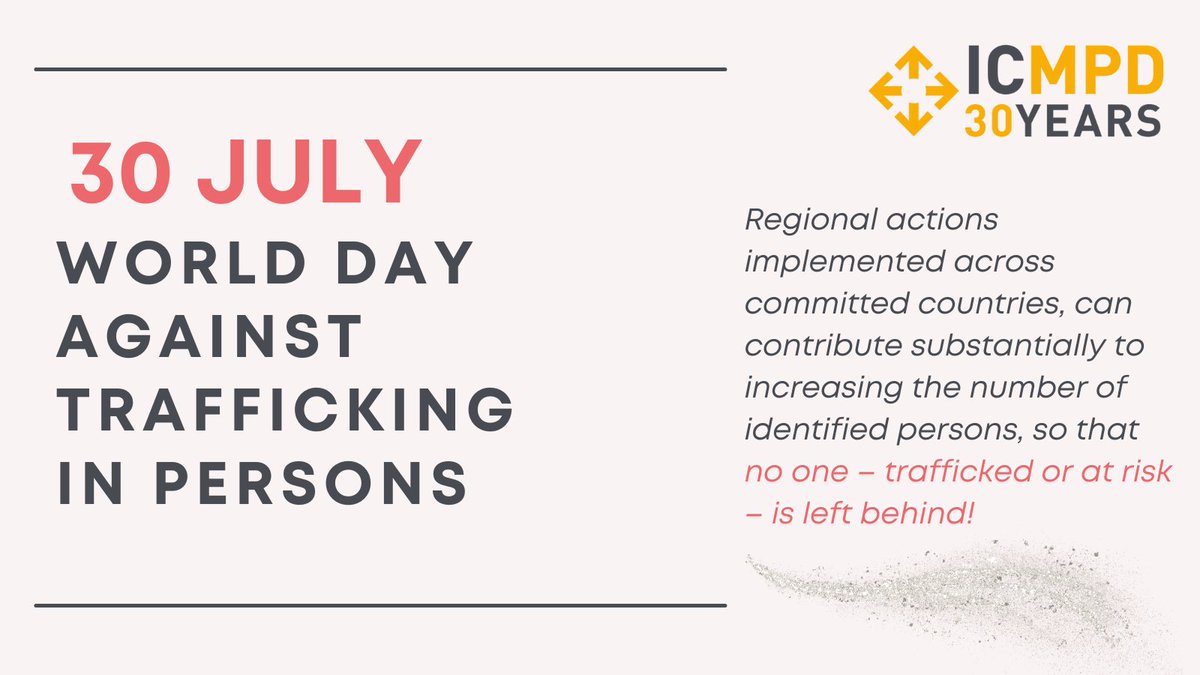ICMPD marks the #WorldDayAgainstTraffickinginPersons by emphasising the importance of regional approaches in combatting THB and supporting its victims.
➡️Read our statement here: icmpd.org/news/world-day…