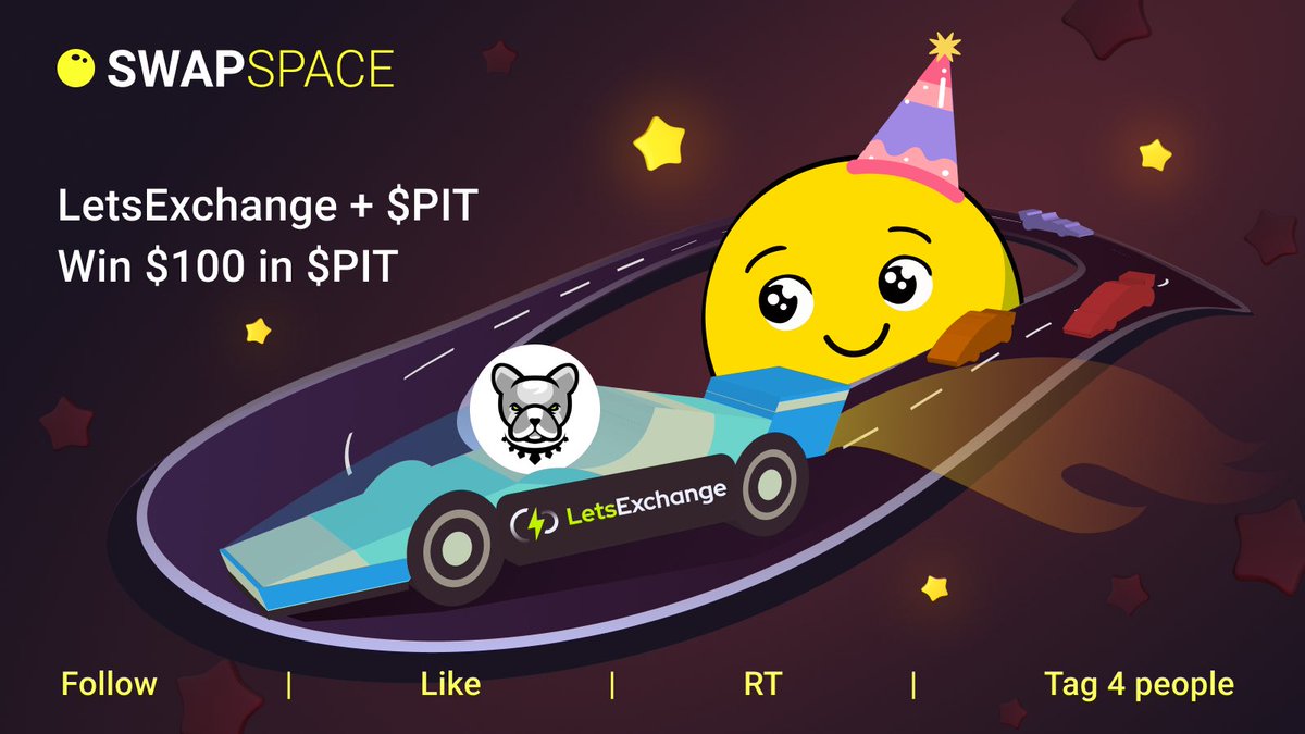 Here is our third amazing pair! 🤗
<a href="/BscPitbull/">Pitbull Token</a> &amp; <a href="/letsexchange_io/">LetsExchange</a> 💫

❤️ Like &amp; RT this post
✅ Follow <a href="/SwapSpaceCo/">SwapSpace</a>, <a href="/BscPitbull/">Pitbull Token</a> &amp; <a href="/letsexchange_io/">LetsExchange</a>
🫂 Tag 4 friends 

Support a pair and get a chance to win $100 in $PIT 🔥 On Monday 07.08 we’ll choose a random winner. Good luck!