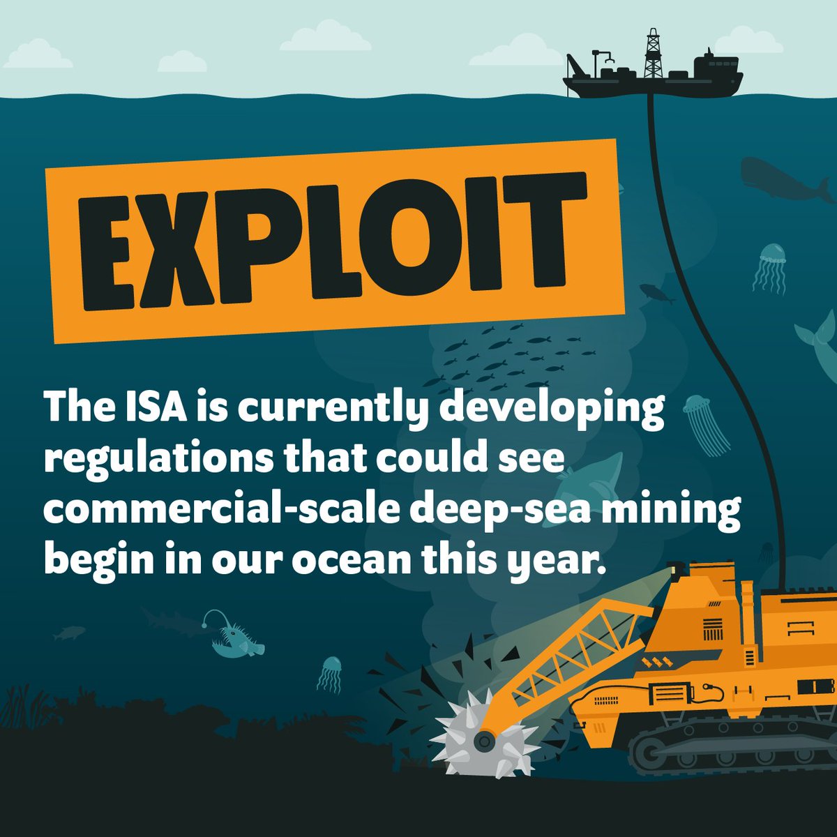 Earthworks's tweet photo. The clock is ticking, but there is still time! Call on governments to stand up and be counted at ISBA and support a moratorium on #DeepSeaMining. Visit https://t.co/6jG9jcZ3Vn to urge ministers to join the wave of resistance today!
#DefendTheDeep #ISA28 #KeepItInTheDeep https://t.co/zwrVlLULxT