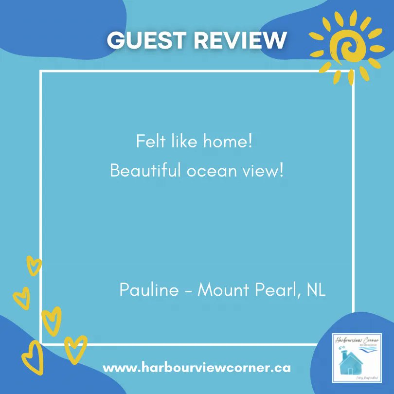 Harbourview_NL's tweet photo. Thank you for the lovely review Pauline!

#FeedbackFriday #Codroy #CodroyValley #HarbourviewCornerBnB #ExploreNL #GoWesternNL https://t.co/UkE57zPjbe