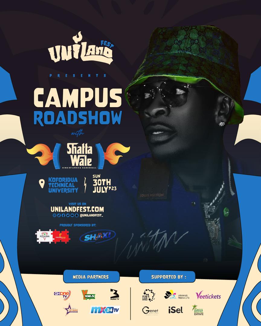 mx24gh's tweet photo. #KTU are you ready?! MX24 TV and @Unilandfest_ are bringing you the ultimate showstopper @shattawalegh this weekend so prepare for a mega party!
@shaxighana @pizzamanghana
#mx24gh #funfearlessfactual #mx24events #uniland #thisisuni #unination #bustouniland https://t.co/L92fX8Llbz
