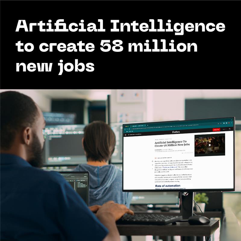 Are you embracing the rise of #ArtificialIntelligence? According to <a href="/Forbes/">Forbes</a> , the future is looking brighter than ever as the growth of #AI is set to generate a whopping 58 million net new jobs in the coming years. 📈

#FutureOfWork #TechDrivenWorld