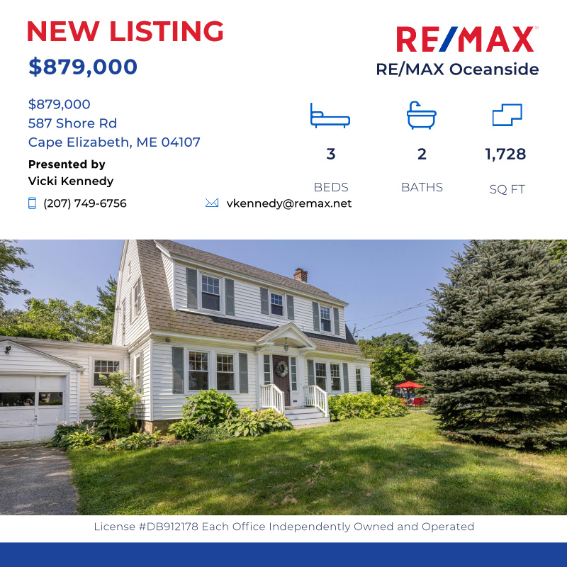 OceansideMaine's tweet photo. Open House Sunday, July 30th, 11:00am - 1:00PM!
587 Shore Rd, Cape Elizabeth
$879,000 | 3BR, 2BA 
Listed by Vicki Kennedy (207)749-6756

Click here for details:
https://t.co/eqgwjG3UKb https://t.co/yTkyZJditF