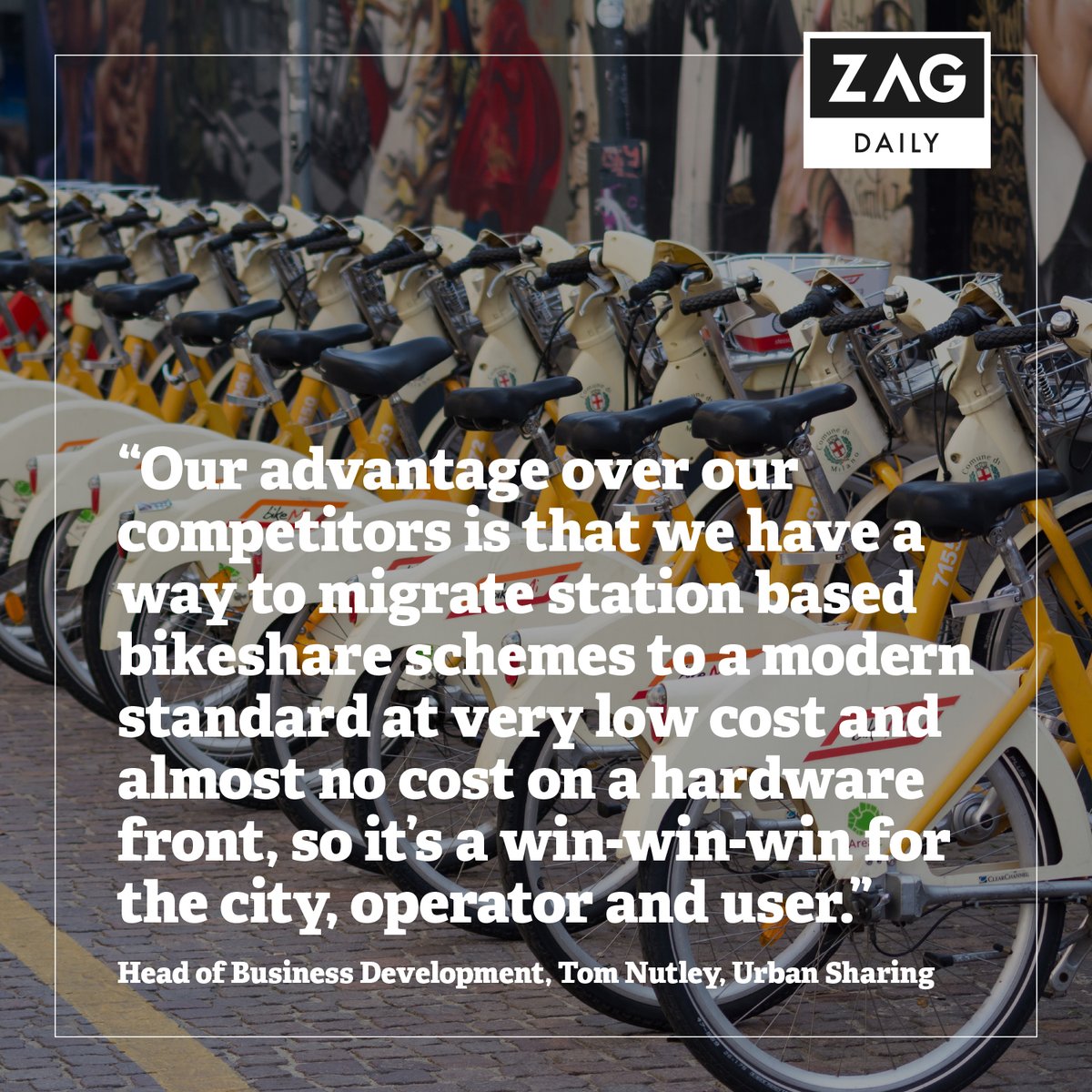 Having completely digitised Italy’s largest bike sharing scheme <a href="/BikeMi/">bikeMi</a> over the course of just one day, the global micromobility software provider <a href="/urbnsharing/">Urban Sharing</a> has now powered the scheme to six million trips in Milan.

Read more: bit.ly/477wyyU