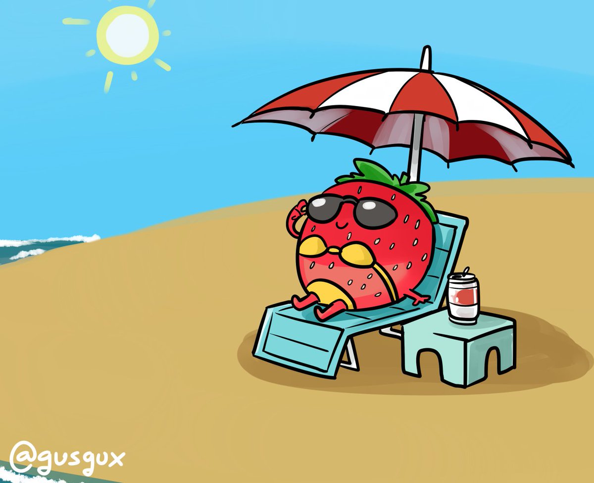 La fresita de la descansación ha visitado tu timeline. Dale RT para tener un fin de semana relajado de completa recuperación. 🏖️🍓