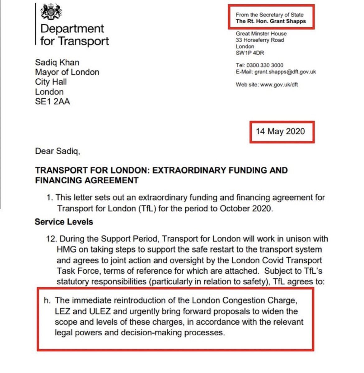 carltonreid's tweet photo. Would this be the same @grantshapps who originally wrote to @MayorofLondon demanding he extend Boris Johnson’s central London ULEZ? https://t.co/X9lFAX7W7B
