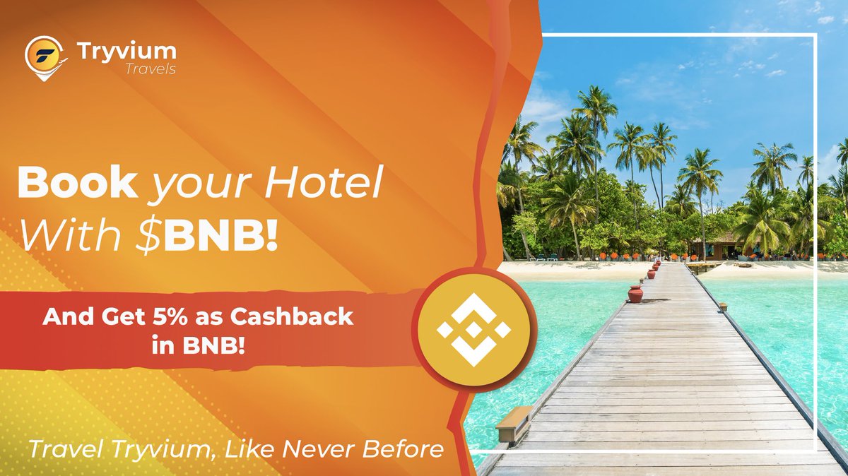 🌐 Join the amazing Tryvium community and unlock a whole new way to travel! 🧳✈️ 

Pay for your trips using $BNB, the token of an incredible crypto community, and enjoy 5% #cashback in $BNB every time you travel with us! 🤑🌟 

Explore the world while earning #rewards in your