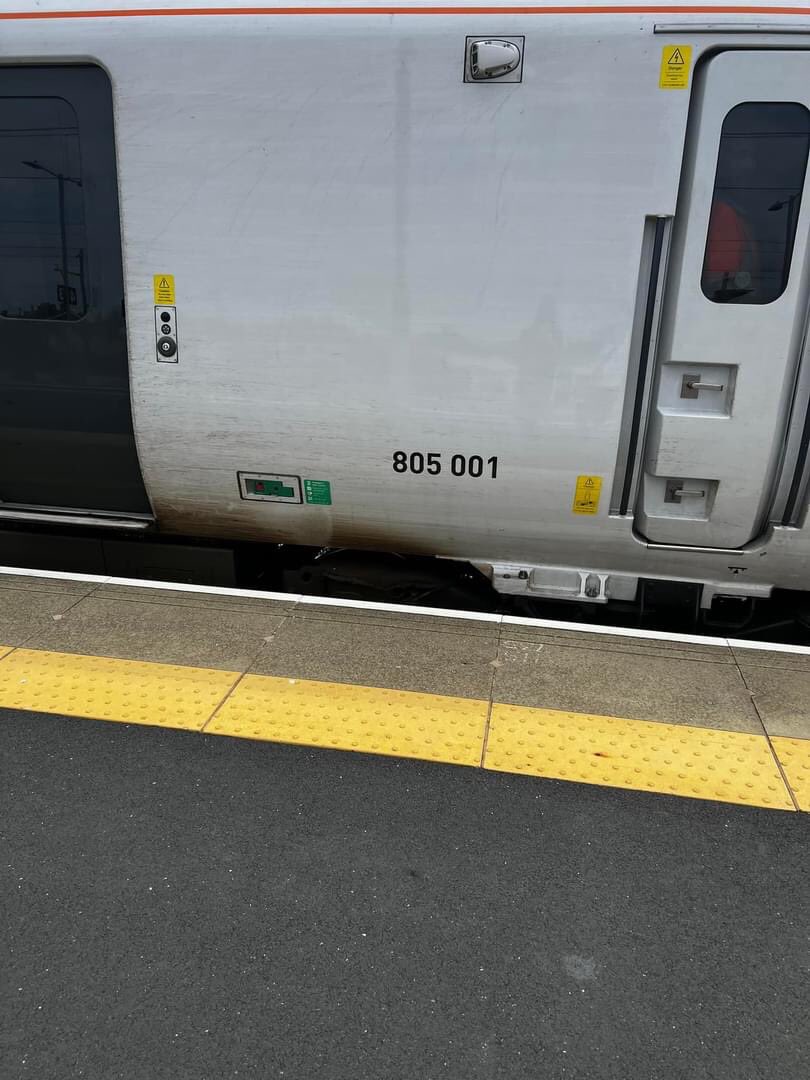 Class8xx's tweet image. 805 001 for @AvantiWestCoast has made it to Blackpool today seen here by group member Neil Watson many thanks for the pics.  @Clinnick1 @rail @HitachiRailENG #class805 #NewTrain #IEP