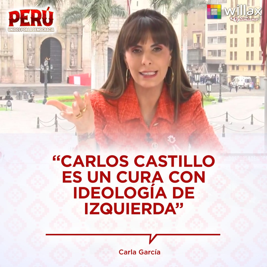 willaxtv's tweet photo. #UnidosPorLaDemocracia
Carla García: "Carlos Castillo es un cura con ideología de izquierda"
En vivo 👉 https://t.co/31ziBAJcRg https://t.co/1T9xwFo2Gb