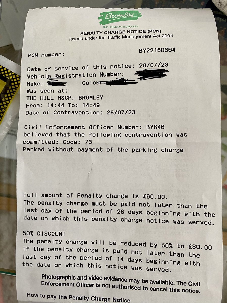 DarrenMilne3's tweet photo. ⁦@BromleyTimes⁩ something is fishy with this PCN. I did not spend 5 mins away from my car. I actually paid within a minute of leaving my car as I was in the stairwell. That was at 1452 via the ringo app which charges me 20p for the convenience. Complete joke! https://t.co/SlYUltTk9l