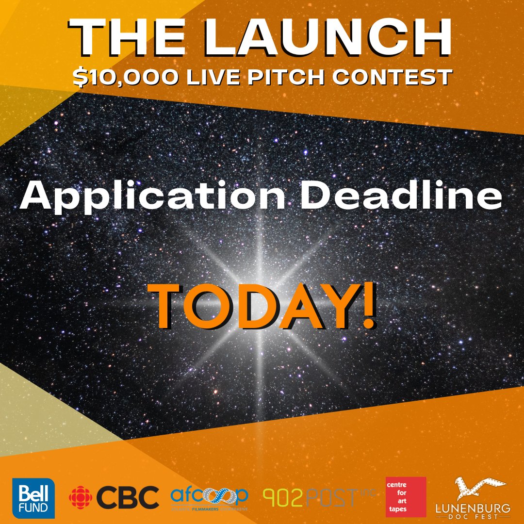 APPLICATION DEADLINE TODAY! 

Win a $10,000 prize package + Mentorship to make a short documentary!

APPLY &amp; PARTICIPATE FOR FREE by July 30, 2023. Check out our link for more information, lunenburgdocfest.com/industry/the-l…

<a href="/CBC/">CBC</a> <a href="/BellFund/">Bell Fund</a> <a href="/AFCOOP/">AFCOOP</a> <a href="/Centre4ArtTapes/">Centre for Art Tapes</a> <a href="/902PostInc/">902 Post Inc. </a>