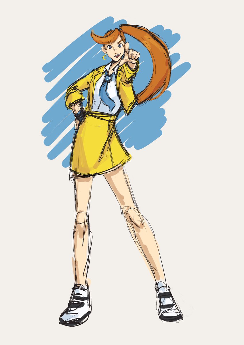 Athena sketch I may finish later, I finally got to a design that I really like for her, it keeps her important elements while removing clutter and allowing her to fit in better with Apollo and Phoenix