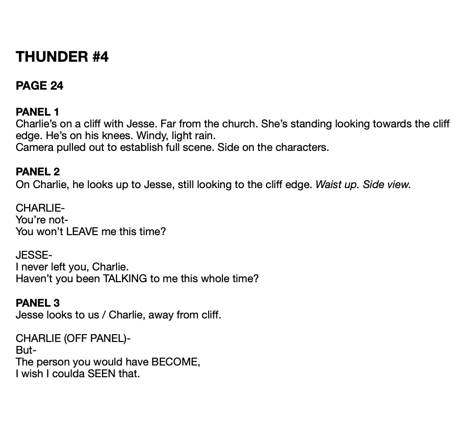 WesCraigComics's tweet image. Morning writing session.
Rereadig it, I think the scene's too maudlin. It needed some of that, but I'll probably pull back a bit in the rewrite.

#writingtips #writing #comicbookscript