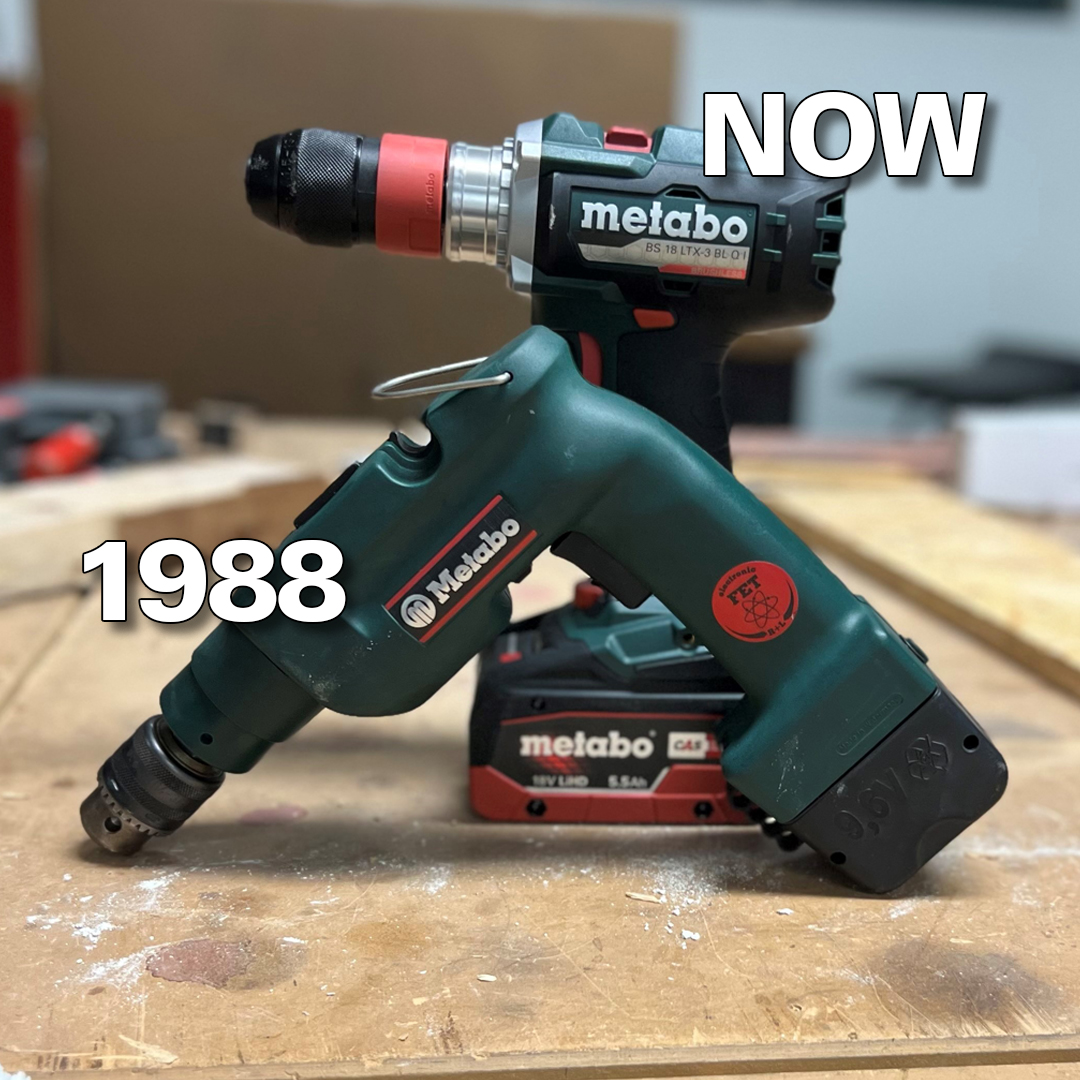 Then &amp; Now 👀

Who remembers this 9.6v drill, the SB A 100 from 1988?